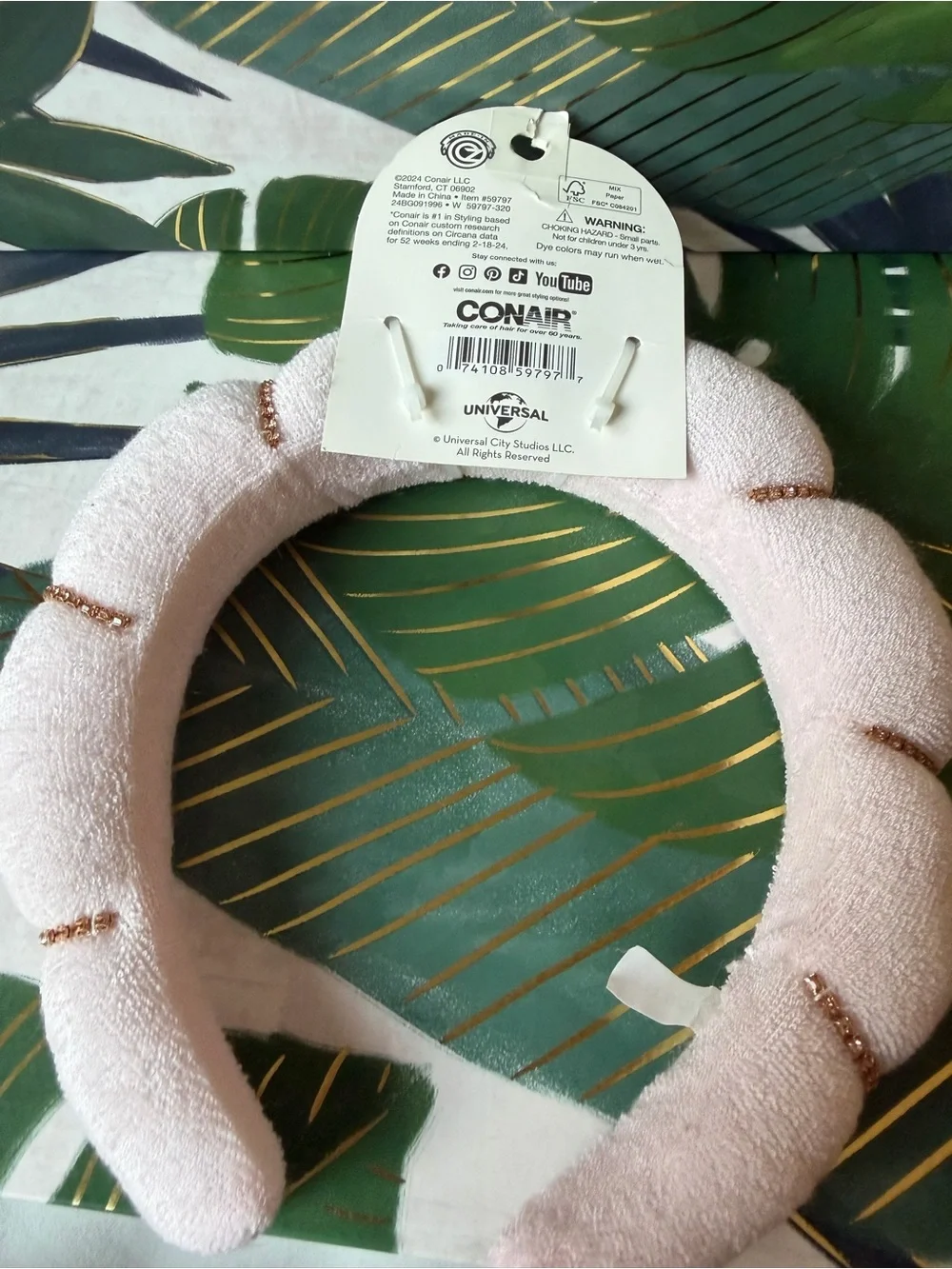 Scünci Wicked Glinda Pink Rhinestone Padded Headband Witch NWT